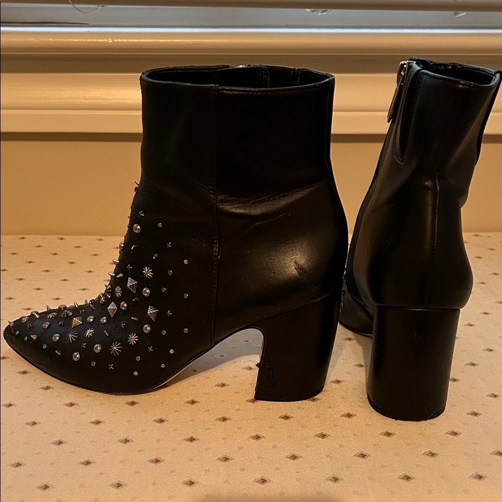 Sam Edelman Black Studded Ankle Booties
